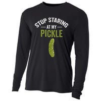 Stop Staring At My Pickle Halloween Pickle Costume Cooling Performance Long Sleeve Crew