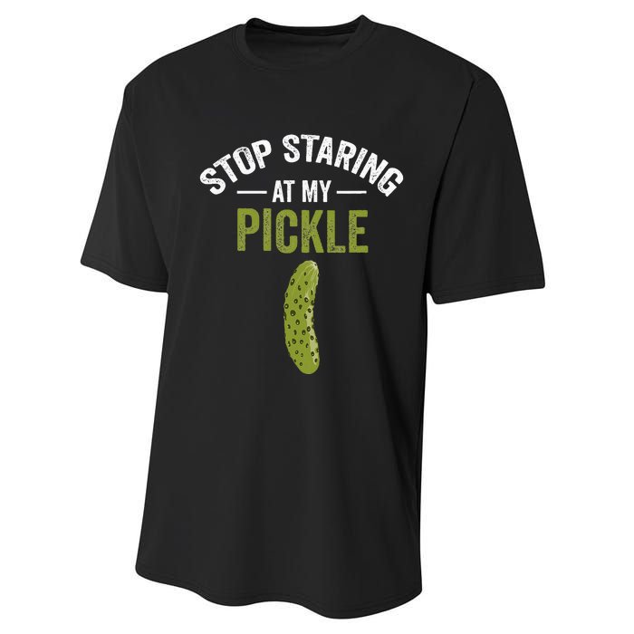 Stop Staring At My Pickle Halloween Pickle Costume Performance Sprint T-Shirt