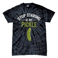 Stop Staring At My Pickle Halloween Pickle Costume Tie-Dye T-Shirt