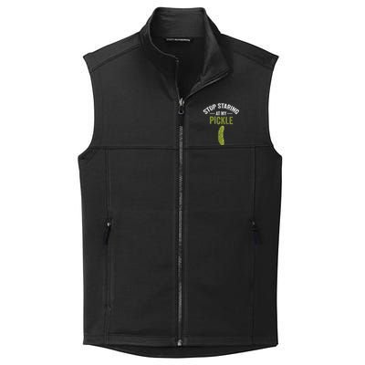 Stop Staring At My Pickle Halloween Pickle Costume Collective Smooth Fleece Vest