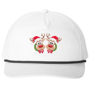 Stop Staring At My Reindeers Boobs Ugly Gag Xmas Sweater Snapback Five-Panel Rope Hat