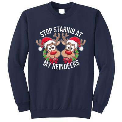 Stop Staring At My Reindeers Boobs Ugly Gag Xmas Sweater Sweatshirt