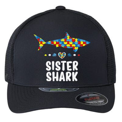 Sister Shark Autism Awareness Autism Women Tee Flexfit Unipanel Trucker Cap