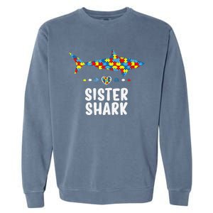 Sister Shark Autism Awareness Autism Women Tee Garment-Dyed Sweatshirt