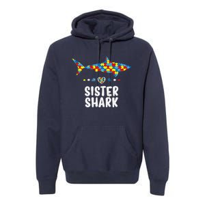 Sister Shark Autism Awareness Autism Women Tee Premium Hoodie