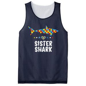 Sister Shark Autism Awareness Autism Women Tee Mesh Reversible Basketball Jersey Tank