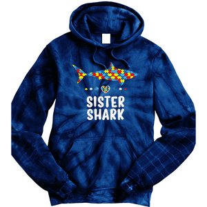 Sister Shark Autism Awareness Autism Women Tee Tie Dye Hoodie