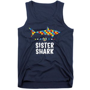 Sister Shark Autism Awareness Autism Women Tee Tank Top