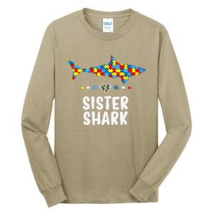 Sister Shark Autism Awareness Autism Women Tee Tall Long Sleeve T-Shirt