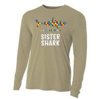 Sister Shark Autism Awareness Autism Women Tee Cooling Performance Long Sleeve Crew