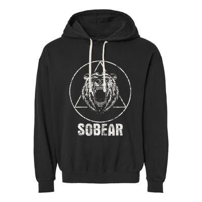 Sobear Sobriety Anniversary Sober Garment-Dyed Fleece Hoodie