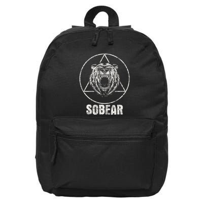 Sobear Sobriety Anniversary Sober 16 in Basic Backpack