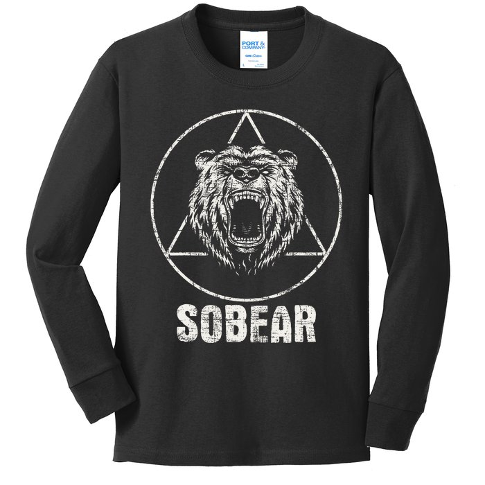 Sobear Sobriety Anniversary Sober Kids Long Sleeve Shirt