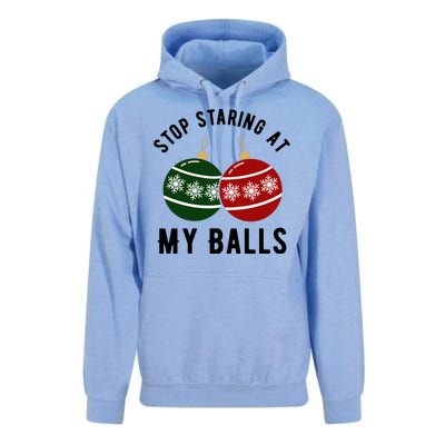 Stop Staring At My Balls Funny Christmas Unisex Surf Hoodie