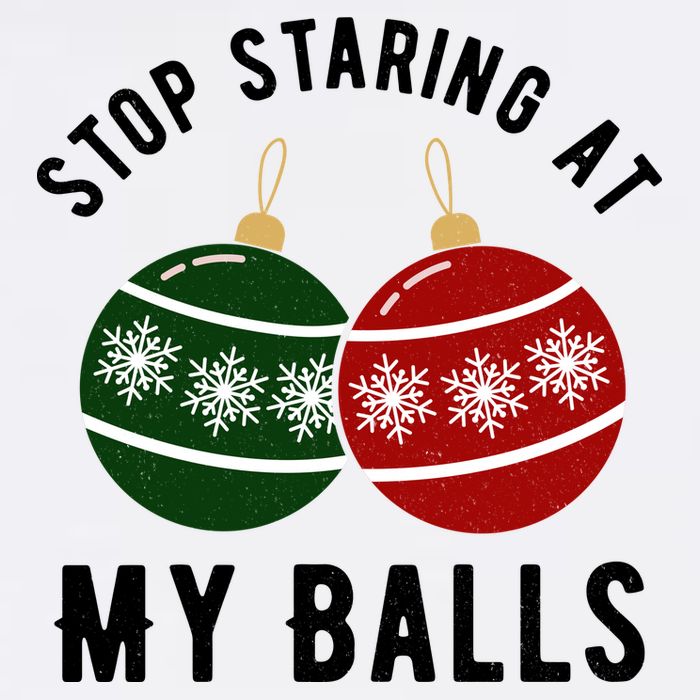 Stop Staring At My Balls Funny Christmas Flatbill Hat