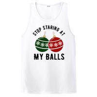 Stop Staring At My Balls Funny Christmas PosiCharge Competitor Tank