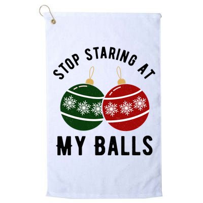 Stop Staring At My Balls Funny Christmas Golf Towel