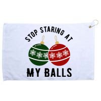 Stop Staring At My Balls Funny Christmas Grommeted Golf Towel