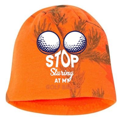 Stop Staring At My Golf Balls Cute Golfing Funny Boobs Balls Kati - Camo Knit Beanie