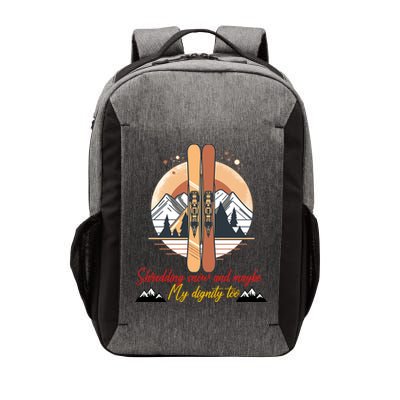 Shredding Snow And Dignity Funny Skiing Adventure Vector Backpack