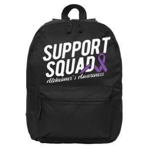 Support Squad Alzheimers Awareness 16 in Basic Backpack