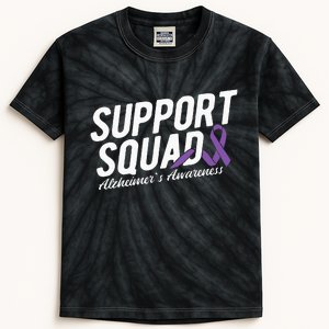 Support Squad Alzheimers Awareness Kids Tie-Dye T-Shirt