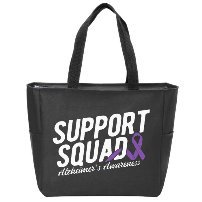 Support Squad Alzheimers Awareness Zip Tote Bag