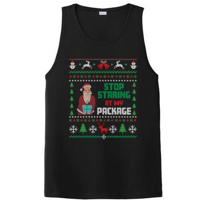 Stop Staring At My Package Ugly Christmas Cool Gift PosiCharge Competitor Tank