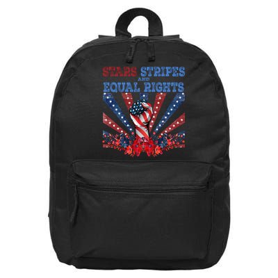 Stars Stripes And Equal Rights Patriotic Activist 16 in Basic Backpack