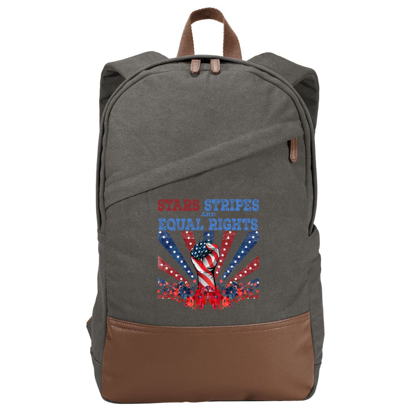 Stars Stripes And Equal Rights Patriotic Activist Cotton Canvas Backpack