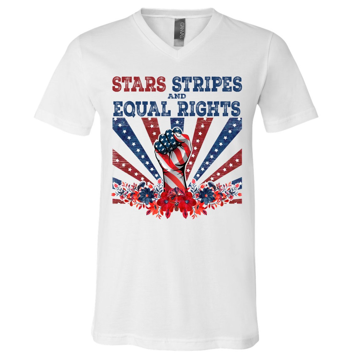 Stars Stripes And Equal Rights Patriotic Activist V-Neck T-Shirt