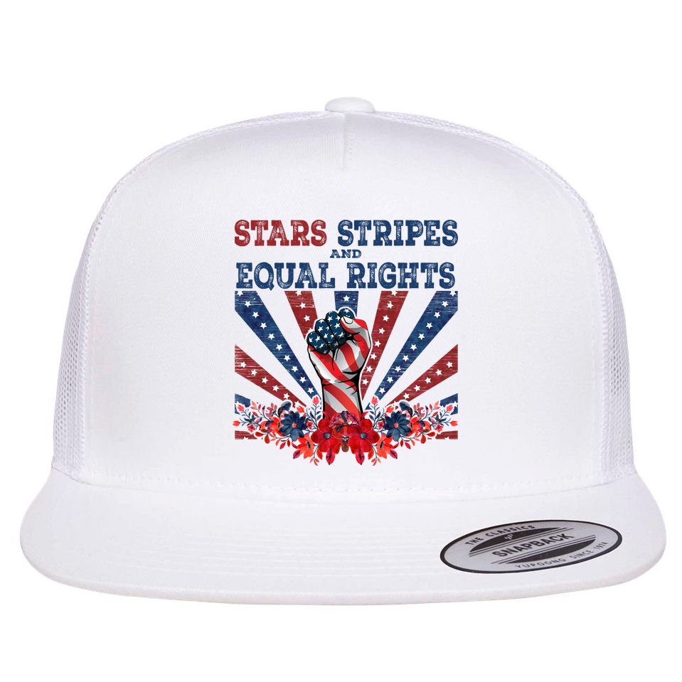 Stars Stripes And Equal Rights Patriotic Activist Flat Bill Trucker Hat