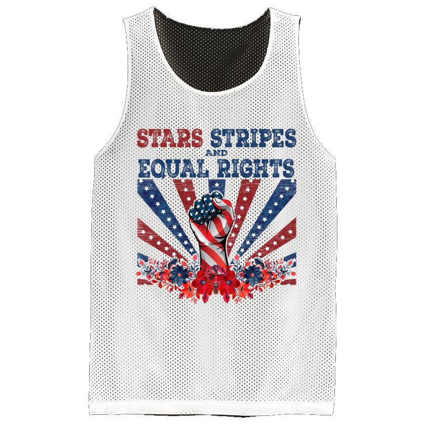 Stars Stripes And Equal Rights Patriotic Activist Mesh Reversible Basketball Jersey Tank