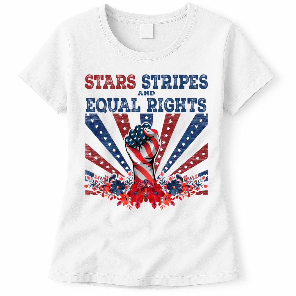 Stars Stripes And Equal Rights Patriotic Activist Womens T-Shirt