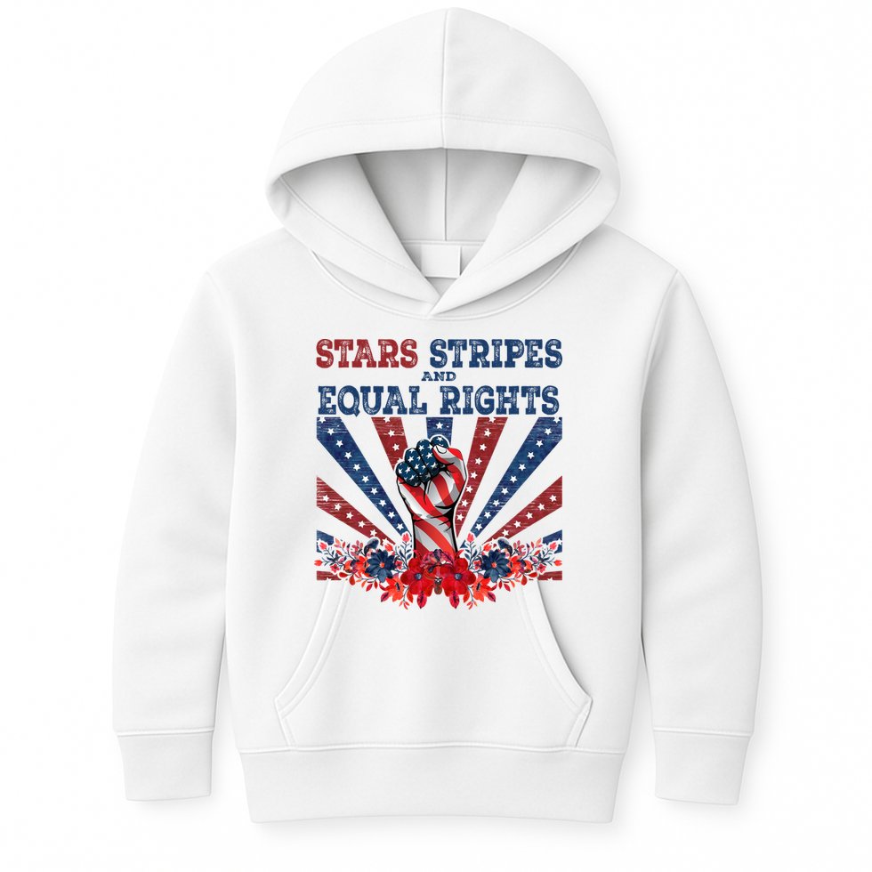 Stars Stripes And Equal Rights Patriotic Activist Kids Hoodie