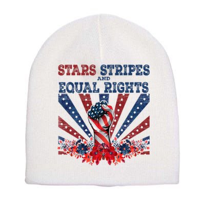Stars Stripes And Equal Rights Patriotic Activist Short Acrylic Beanie