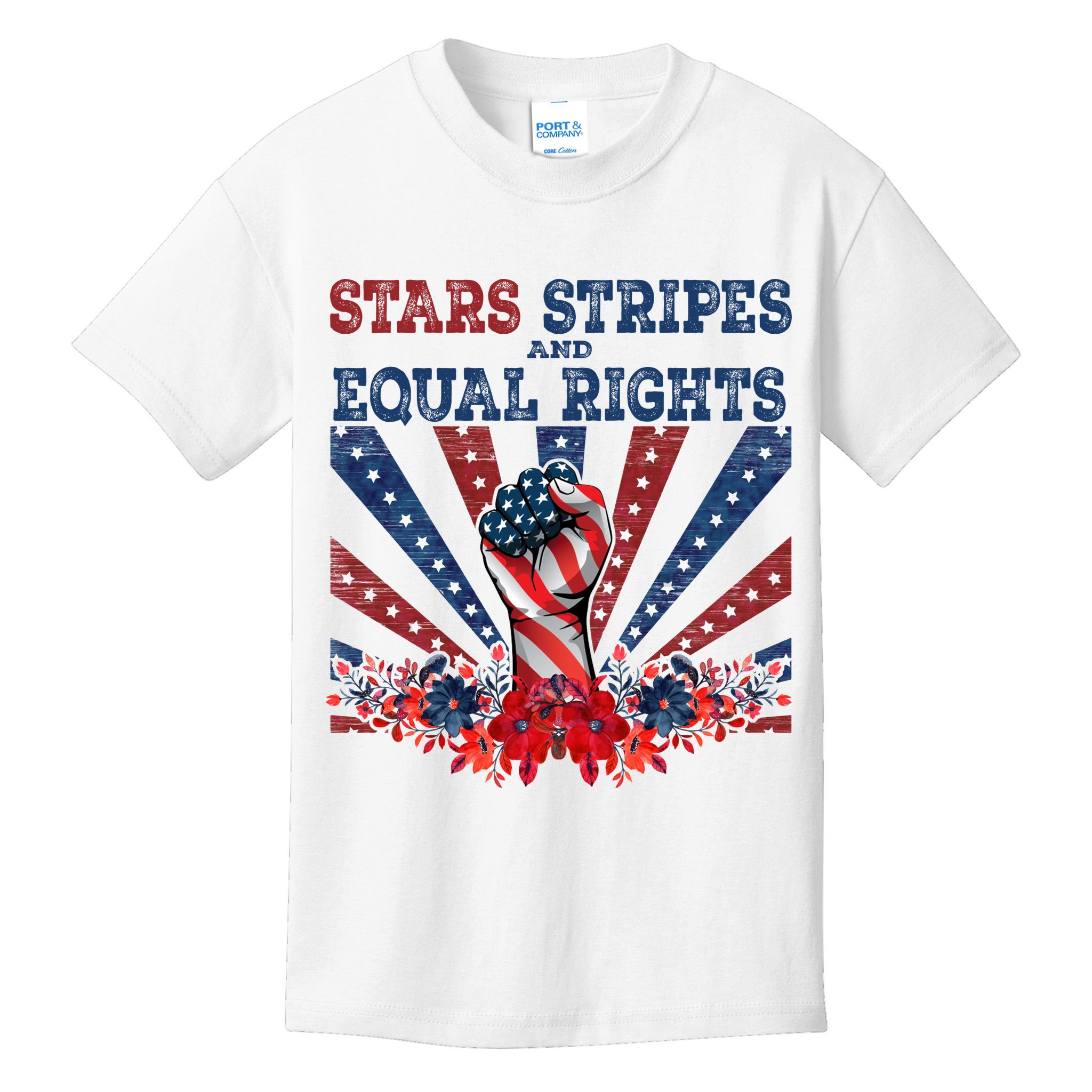Stars Stripes And Equal Rights Patriotic Activist Kids T-Shirt