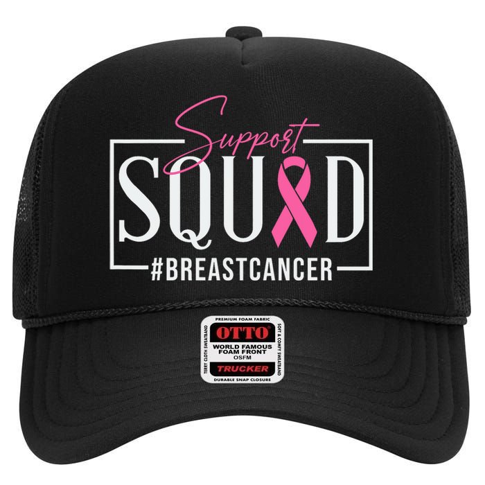 Support Squad Breast Cancer Awareness High Crown Mesh Back Trucker Hat