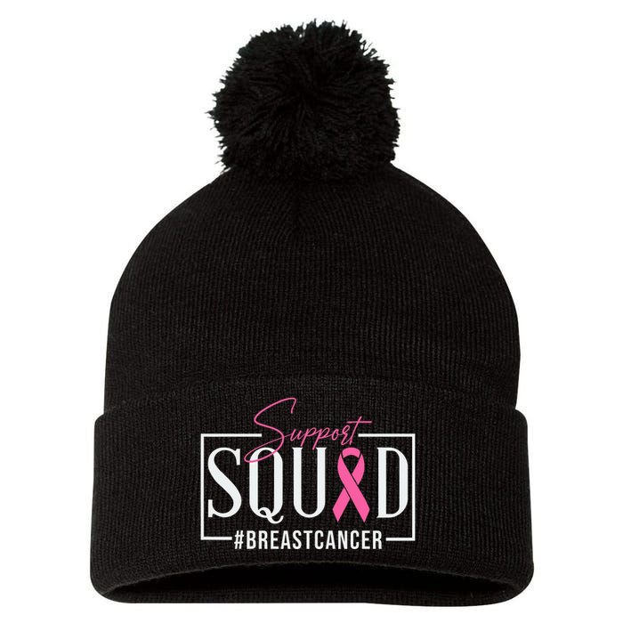 Support Squad Breast Cancer Awareness Pom Pom 12in Knit Beanie