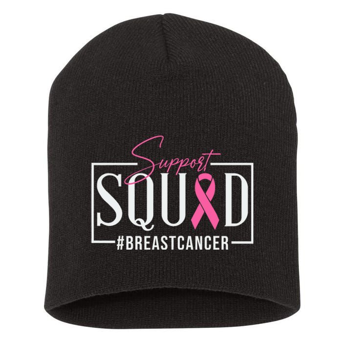 Support Squad Breast Cancer Awareness Short Acrylic Beanie