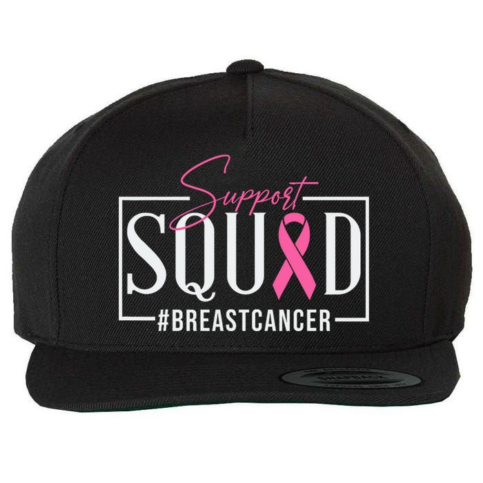 Support Squad Breast Cancer Awareness Wool Snapback Cap