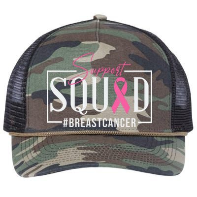 Support Squad Breast Cancer Awareness Retro Rope Trucker Hat Cap