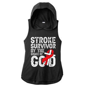 Stroke Survivor By The Grace Of God Stroke Survivor Ladies PosiCharge Tri-Blend Wicking Draft Hoodie Tank