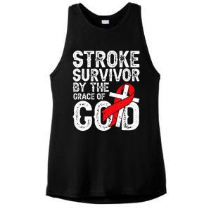 Stroke Survivor By The Grace Of God Stroke Survivor Ladies PosiCharge Tri-Blend Wicking Tank