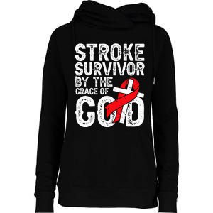 Stroke Survivor By The Grace Of God Stroke Survivor Womens Funnel Neck Pullover Hood