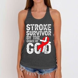 Stroke Survivor By The Grace Of God Stroke Survivor Women's Knotted Racerback Tank