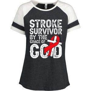 Stroke Survivor By The Grace Of God Stroke Survivor Enza Ladies Jersey Colorblock Tee