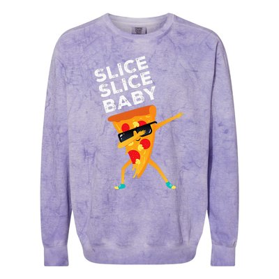 Slice Slice Baby Funny Pizza Lover design Colorblast Crewneck Sweatshirt