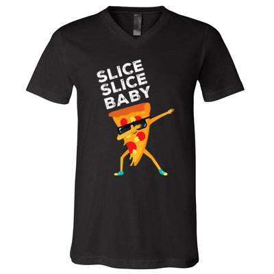 Slice Slice Baby Funny Pizza Lover design V-Neck T-Shirt