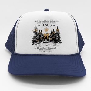 She Shall Bring Forth A Son O Come Let Us Adore Him Trucker Hat